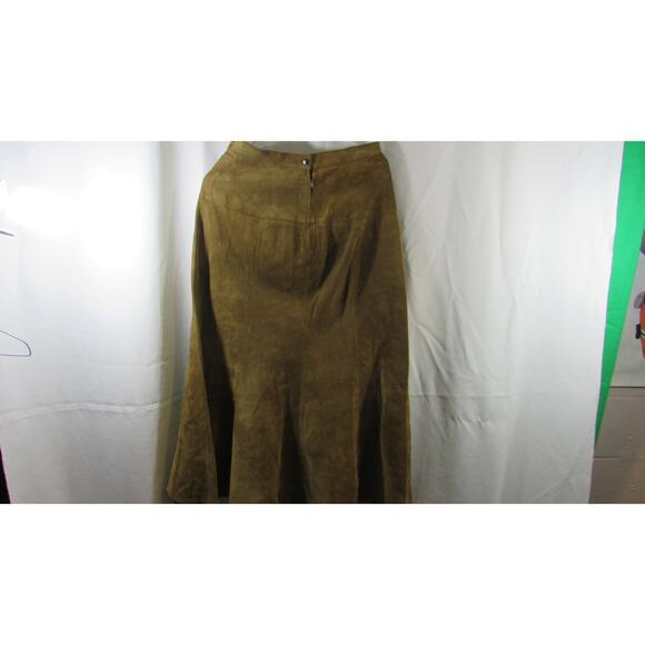 West Bay Leather Womens 2-Pc Suit Set Brown Blazer Jacket M And Skirt Size 8 - Picture 8 of 14